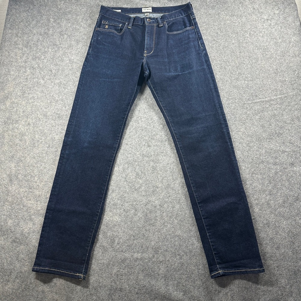 Todd Snyder Straight Fit Jeans Mens 30x32 Dark Blue Indigo Denim Classic Stretch
